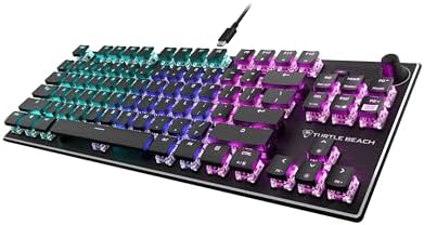 Experience Unmatched Gaming Precision with Turtle Beach Vulcan TKL Tenkeyless Mechanical Keyboard – Linear Titan Switch, Customizable AIMO RGB Lighting, Durable Aluminum Build, and Portable USB-C Connectivity for Ultimate Performance and Style