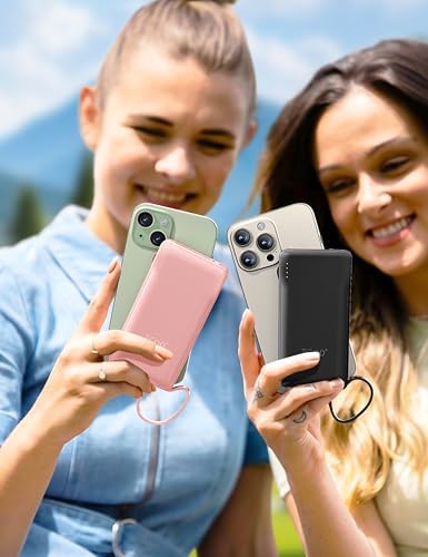 Ultra-Slim 10,000 m Ah TG90° Portable Power Bank with Built-in Lightning and USB-C Cables – Fast Charging, Lightweight Battery Backup for i Phone and Android Devices – Essential On-the-Go Charger for Busy Lifestyles