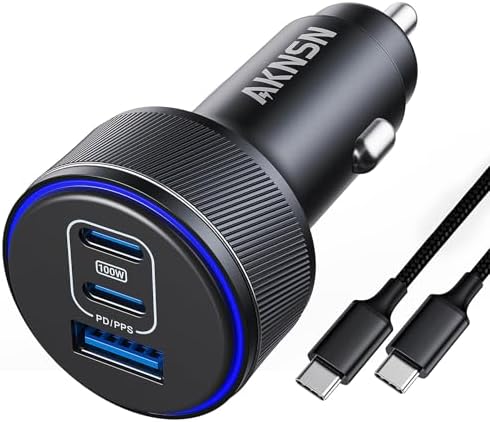 Premium USB-C Car Charger for i Phone 16 & Multi-Device Fast Charging – 167.5 W 3-Port Cigarette Lighter Adapter for i Phone 15/14/13, Samsung S24/S23/S22, Google Pixel, i Pad Air, Air Pods – Sleek, Compact Design with Safety Features for Optimal Performance on the Go