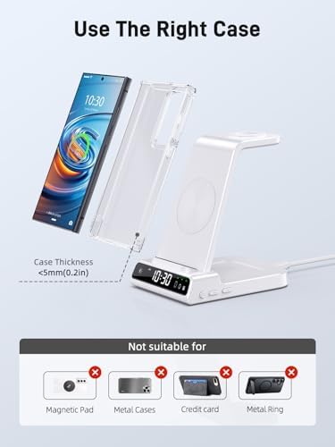 Ultimate 3-in-1 Wireless Charger for Samsung Devices – Fast Charging Station for Galaxy S24 Ultra, S23 Ultra, Z Flip 5, Fold 5, Galaxy Buds & Watch 6/5/4/3 – Effortless Compatibility & Sleek Design for Modern Living