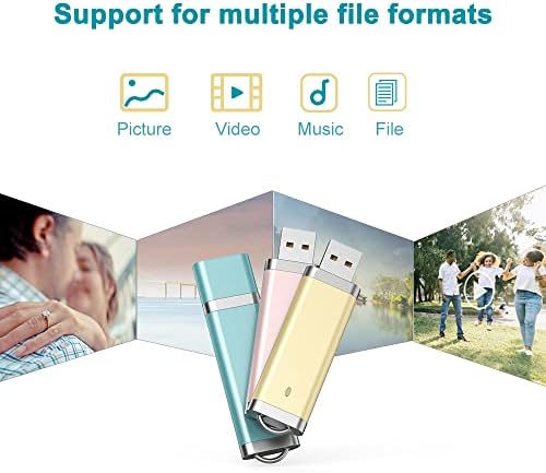 KEXIN Vibrant 3-Pack 64 GB USB Flash Drives – High-Speed, Multi-Color Thumb Drives for Effortless Data Storage & Transfer – Ideal for Photos, Documents & On-the-Go Professionals