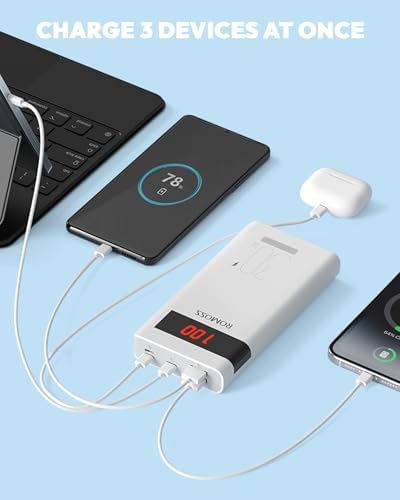 ROMOSS 30000 m Ah High-Capacity Power Bank with 22.5 W Fast Charging – Versatile Portable Charger for Multi-Device Compatibility including i Phone, i Pad Pro, Samsung – Triple Output & Input Design for Effortless Power Management on the Go
