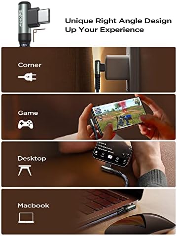 Revolutionize Your Charging with AINOPE 60 W USB C Cable 2-Pack – 10 ft Durable Nylon Braided Right Angle Type C Charger for i Phone 16 Pro Max, Samsung S24, and i Pad Pro – Fast Charging, Enhanced Compatibility, and Long-Lasting Performance