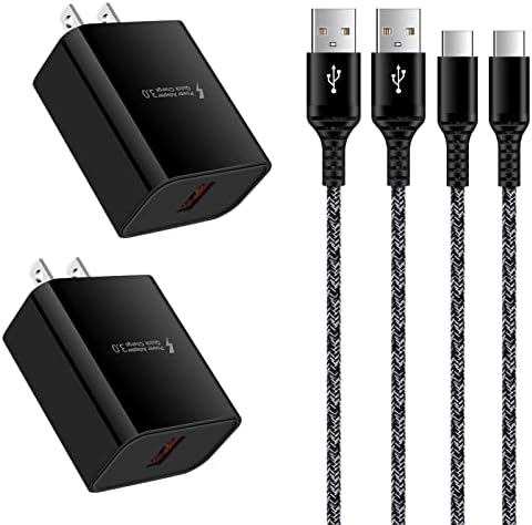 Ultra-Fast Samsung Galaxy Compatible Rapid Charger with QC3.0 Technology – Type C Wall Plug & 3 FT Charging Cable for Optimal Performance Across A Series and S Series Models – Lightweight, Durable Design for On-the-Go Convenience and Enhanced Safety Features