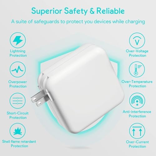 Ultimate 96 W USB-C Fast Charger for Mac Book Pro & Air – High Efficiency Power Adapter with Type C Cable for 13-16 Inch Models (2020-2024) – Super Quick Charge for Laptops, i Pad Pro & Android Devices – Compact Design with Enhanced Safety Features – Your Go-To Charger for Home, Office, and On-the-Go Power Solutions