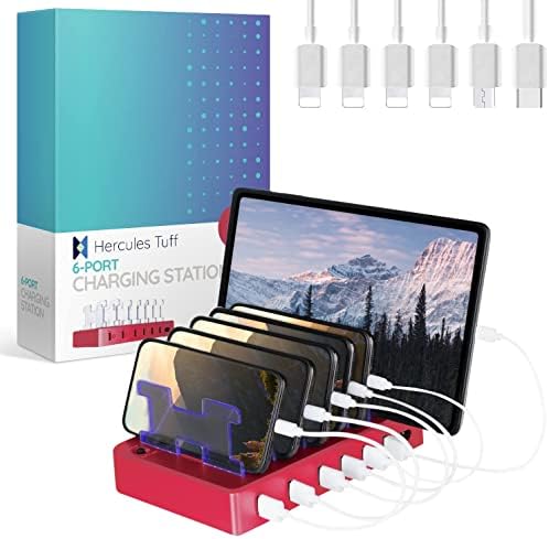 Ultimate 6-Port USB Charging Station – Versatile Fast Charger Dock for Apple & Android Devices – Smart IC Technology for High-Speed Charging – Compact Multi-Device Organizer for Home & Office – Eliminate Clutter with Stylish Universal Charging Hub
