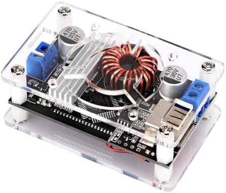 DROK Dual Pack Adjustable DC Voltage Regulator: 24 V to 12 V Step Down Converter with USB Charging Port, Versatile 6 V-32 V Input Range, 5 A Output for Optimal Efficiency and Reliable Power Management Solutions