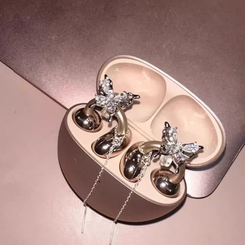 Transform Your Audio Aesthetic with Rhinestone Detachable Earrings for Open-Ear Headphones – Glamorous Clip-On Accessories for Personalized Earbud Style, Ideal for Fashion Enthusiasts and Music Lovers – Enhance Compatibility and Comfort with Stunning Sparkle