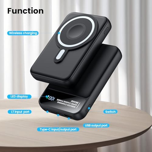 Revolutionary 3-in-1 Magnetic Power Bank 12000 m Ah – Ultra-Fast 22.5 W PD Charging with LCD Display, Wireless Compatibility for i Phone 12-16, i Watch, and Air Pods – Unmatched Portability and Efficiency for On-the-Go Power Solutions