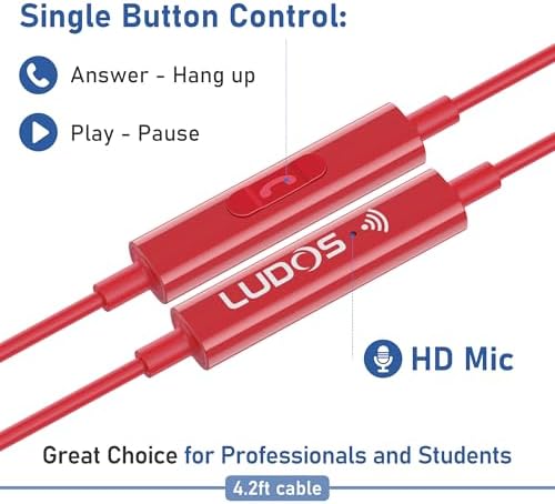 LUDOS FEROX USB-C Earbuds – Premium Wired Headphones for i Phone 16 & Samsung Galaxy Series, Featuring Exceptional Audio Clarity & Deep Bass, Ergonomically Designed for All-Day Comfort, Tangle-Free Cable for Streamlined Use, Supported by an Impressive 5-Year Warranty, Eye-Catching Vibrant Green Finish – Elevate Your Sound Experience for Music Lovers and Gamers Alike