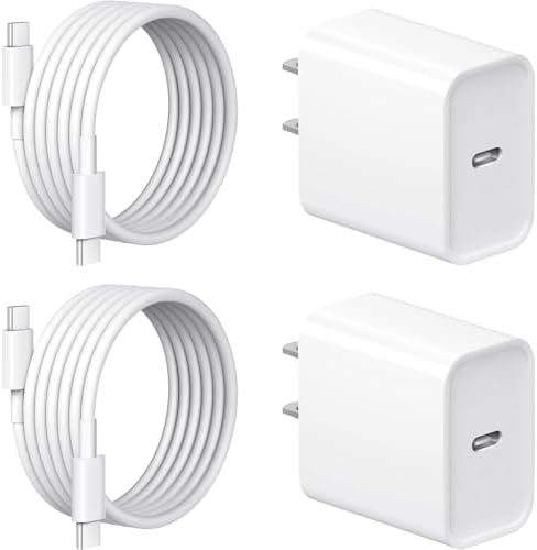 Ultra-Fast 20 W Dual Port USB-C Wall Charger for i Phone 16/15 – Quick Charge 3.0 with 6 FT USB-C to C Cable – Efficient Power Adapter for i Phone, i Pad Pro, Air 5/4, and Mini 6 – Compact & Durable Design for Home, Travel, and Office – Dual Device Charging Solution for Busy Lifestyles