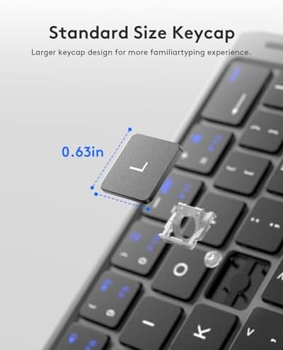 Samsers Portable Foldable Bluetooth Keyboard with Phone Holder – Rechargeable Multi-Device Compatible Wireless Keyboard for i Pad, i Phone, Mac Book, Android & Windows – Ideal Travel Companion for Efficient Typing
