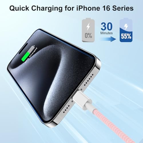 Ultra-Long 10 FT i Phone Fast Charger Cable – Type C to Lightning USB-C Cord for i Phone 16 Pro Max, 15 Series, i Pad & Mac Book Pro – Rapid Charging & Enhanced Durability for Seamless Connectivity