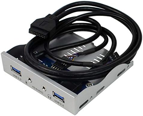 Enhance Your Desktop with the JMT USB 3.0 Front Panel Bracket: Dual High-Speed Ports, HD Audio Connectors, and Sleek Silver Design for Effortless Connectivity and Performance
