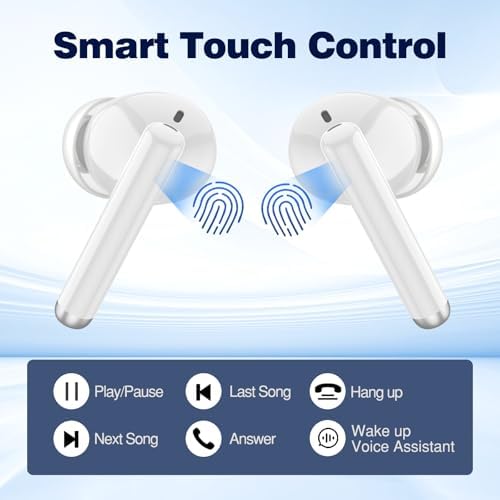 Next-Gen Bluetooth 5.3 True Wireless Earbuds with Deep Bass and Noise Cancellation for Samsung S24, S23 Ultra, S22, S21, A55, A54, i Phone 16, 15 Pro – Sweatproof In-Ear Headphones with HD Mic for Crystal-Clear Calls and All-Day Comfort – Perfect for Active Lifestyles and Music Enthusiasts