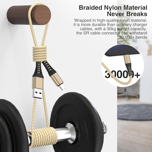 High-Speed Braided USB A to Type C Charger Cable Set – 5 Pack of 6 ft Fast Charging Cables for Samsung Galaxy S Series, Note Series, and Moto G Series – Durable Dark Gray Design for Maximum Flexibility and Compatibility