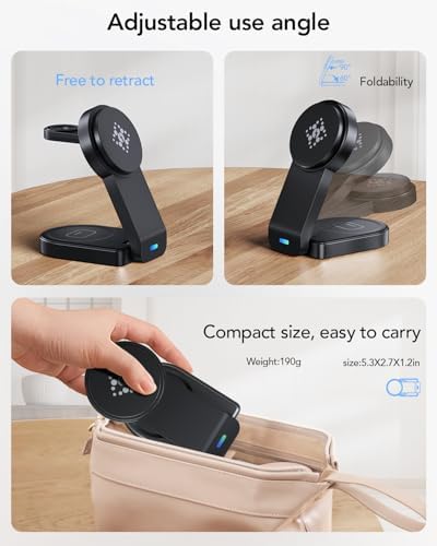 Ultimate 3-in-1 Foldable Wireless Charging Station for Apple Devices – Sleek Magnetic Dock for i Phone 16/15/14/13/12, Apple Watch Series 10/Ultra 2/Ultra/9/8/7/6/5/4/SE/SE 2, and Air Pods 4/3/Pro/2 – Fast, Portable, and Clutter-Free Charging Solution for Home or Travel