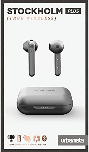Urbanista Stockholm Plus True Wireless In-Ear Earbuds with Microphone (Titanium) – Premium Bluetooth 5.0 Audio, IPX4 Waterproof, Extended Battery for All-Day Comfort and Clear Calls