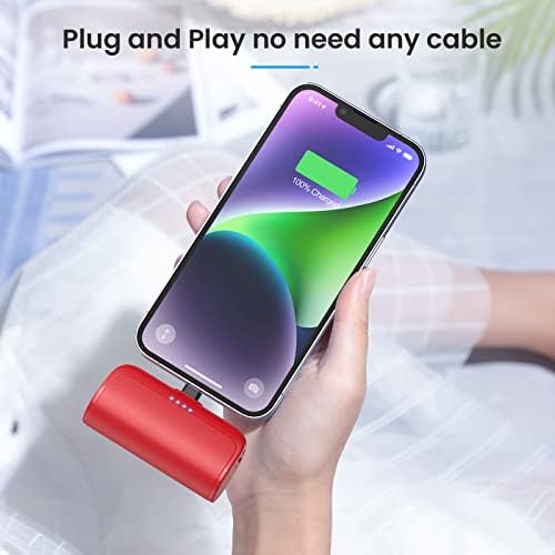 Ultra-Compact 5200 m Ah Power Bank for i Phone – PD Fast Charging Mini Portable Charger with Enhanced Compatibility for i Phone Models 14/13/12/11/XS/XR/X/8/7/6/6 s – Essential On-the-Go Battery Backup for Busy Lifestyles