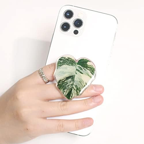 Tropical Leaf Mag Safe-Compatible Collapsible Phone Grip Stand – Chic Acrylic Smartphone Accessory for Optimal Stability and Comfort, Ideal for Hands-Free Viewing and On-the-Go Convenience (Crystallinum Dark)