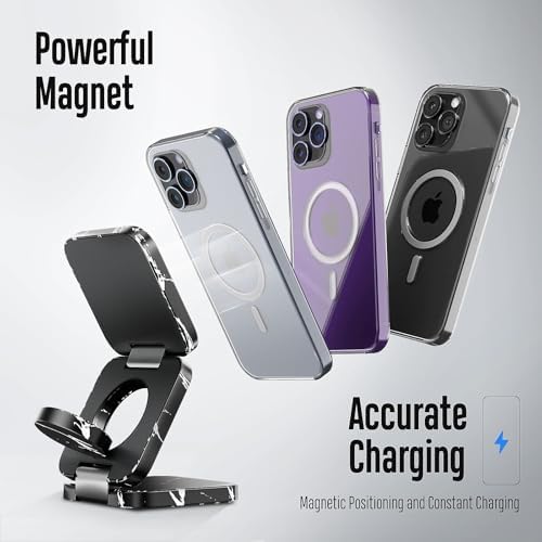 Revolutionary 3-in-1 Fast Wireless Charging Station – Magnetic & Foldable for Seamless Charging of i Phone 16/15/14/13/12/Pro/Max, Apple Watch 9/8/7/6/5/4/3/SE, and Air Pods 3/2/Pro – Compact, Portable, and Efficient 5 W Power Solution for the Modern User