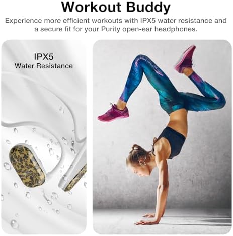Purity Air Open Ear Headphones – Advanced True Air Conduction Wireless Bluetooth Earbuds with Dual Mic for Clear Calls – Ergonomic, Sweat-Resistant Design for Active Lifestyles – Compatible with i Phone & Android – Ultimate Comfort and Audio Awareness