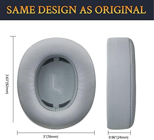 Upgrade Your JBL E55 BT Headphones with SOULWIT Premium Replacement Earpads – Luxurious Protein Leather Cushions for Enhanced Comfort and Noise Isolation – Quick Installation in Stylish Grey – Elevate Your Audio Experience Now