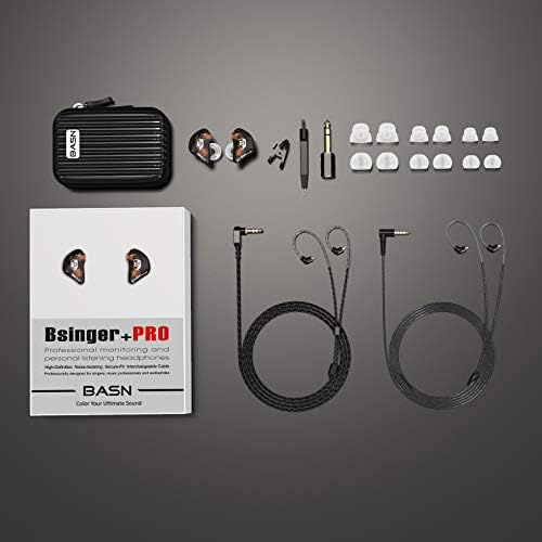 BASN Bsinger PRO Hybrid Dual Driver In-Ear Monitors with Detachable MMCX Cables – Premium Sound Isolating Earbuds for Musicians and Audio Professionals – Lightweight, Ergonomic Design for Extended Comfort and Versatile Device Compatibility – Enhanced Audio Clarity for Studio and Stage Performance