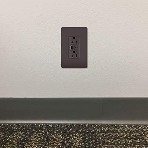 Legrand Pass & Seymour TR15 USBAC6 15 Amp Tamper-Resistant Duplex Outlet with Ultra-Fast 6.0 A USB A/C Charging Ports – Ideal Commercial and Residential Solution for Rapid Device Power-Up in Elegant Brown Finish