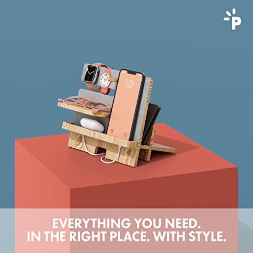 Wood Phone Docking Station, Nightstand Organizer, Men’s Birthday Gifts Ideas, Husband Gifts from Wife, for Him, Husband from Wife, Regalos para Hombres, White – Enhanced Compatibility and Speed