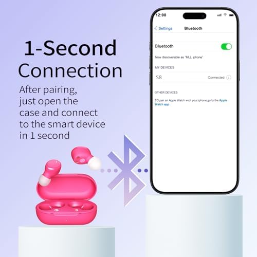 Ultra-Lightweight Bluetooth 5.3 Wireless Earbuds – Deep Bass In-Ear Headphones for Clear Calls and Immersive Sound, 60-Hour Battery Life, Perfect for Gaming, Workouts, and Study – Stylish Purple Design for Active Lifestyles