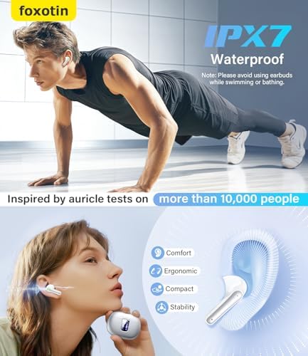 Unleash Superior Sound with Bluetooth 5.3 Wireless Earbuds – 48-Hour Playback & IPX7 Waterproof for Ultimate Durability – Ergonomic Design for All-Day Comfort – Integrated Microphone for Hands-Free Calls – LED Charging Case for Seamless Connection with i Phone, Android, and Laptops – Ideal for Fitness Lovers and Daily Use – Stylish Silvery Finish Blending Elegance with Exceptional Audio Quality