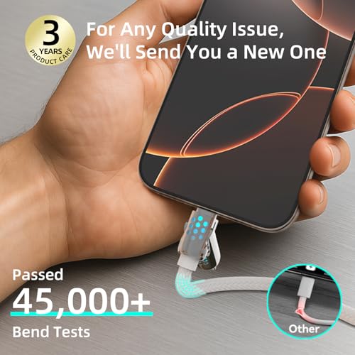 Ultimate 4-in-1 USB C Charging Cable – 6.6 Ft High-Power Type C to Type C Charger for i Phone 16/15/14 Pro Plus, i Pad, Mac Book Pro/Air – 240 W Fast Charge & Multi-Device USB-A Compatibility for Seamless Power Solutions