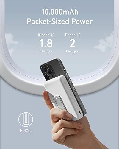 Anker 633 Magnetic Power Bank: 10,000 m Ah Foldable Wireless Charger with 20 W USB-C Fast Charging and Built-in Stand, Mag Safe-Compatible for i Phone 16/15/14/13/12 Series – Ultimate Portability and Efficiency for On-the-Go Charging