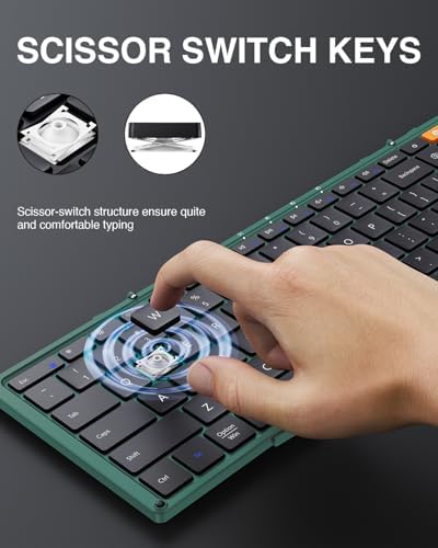 Portable Full-Size Proto Arc Bluetooth Keyboard XK01 – Foldable Wireless Keyboard with Numeric Keypad for i Pad, Tablets, Smartphones, and Laptops – Rechargeable Multi-Device Solution for Windows, i OS & Android – Ultimate Travel Companion for On-the-Go Professionals