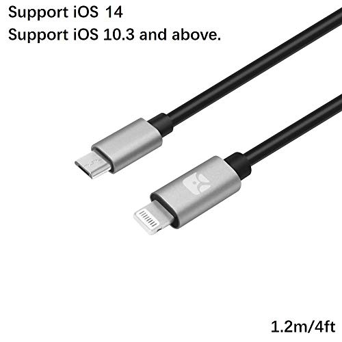 High-Speed i OS 15 to Micro USB OTG Pro Cable – 15 cm Durable Connector for i Phone 13 Pro Max, Mini, 11, 12 & Hi-Fi Devices – Enhanced Data Transfer for Camera & Audio Interfaces