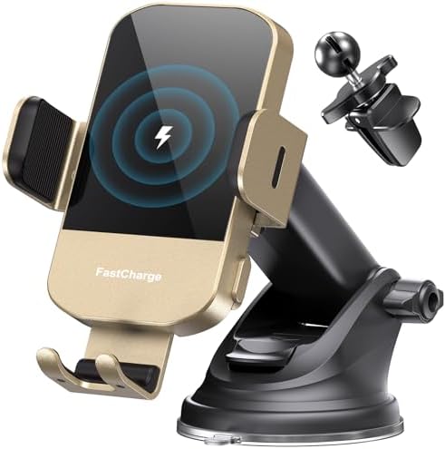 CHGeek 15 W Wireless Car Charger & Auto-Clamping Phone Mount – Fast Qi Charging Solution for i Phone 15/14/13/12/11 Pro Max & Samsung Galaxy S25/S24/S23/S22/S21/S20 – Stylish Pink Design for Modern Drivers – Effortless Device Security & Optimal Viewing Angles