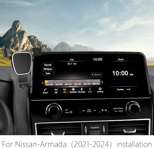 Ultimate Car Phone Holder for Nissan Armada 2021-2024 & Infiniti QX80 2022-2024 – Premium Auto Navigation Bracket for Secure Smartphone Mounting, Effortless Access to Navigation & Hands-Free Calls, Stylish Interior Enhancement, Tool-Free Installation, and 360-Degree Viewing Flexibility