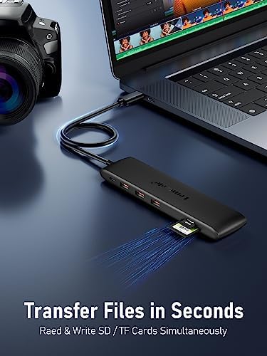 Revolutionize Your Device Connectivity with the 10 Gbps USB C Hub – High-Speed 4-Port USB3.2 Splitter for Effortless Data Transfer and Charging | Versatile Multiport Adapter Compatible with Mac Book Pro, Surface Pro, Dell, HP, i Pad & More | Flexible 1.97 ft Cable for Optimal Setup | Essential Laptop Accessory for Streamlined Workflow and Enhanced Efficiency