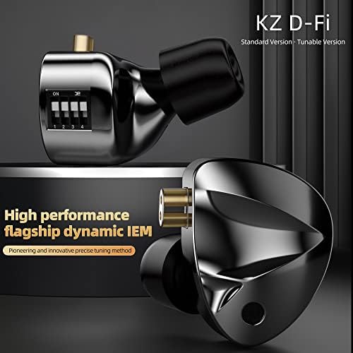 KZ D-Fi IEMS In-Ear Monitor Earbuds with Adjustable Tuning Switch – Dual-Magnet Dynamic Drivers for Superior Sound Clarity, Ergonomic Design, and Premium Silver-Plated Cable for Enhanced Audio Performance