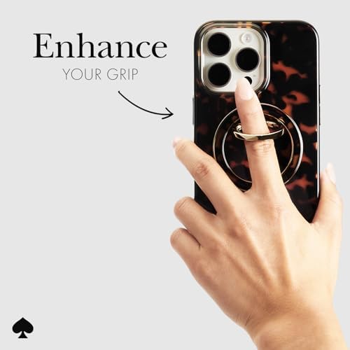 Transform Your Mobile Experience with the kate spade new york Tortoiseshell Magnetic Phone Ring Grip & Stand – Stylish, Removable & Mag Safe Compatible for Ultimate Convenience and Secure Handling