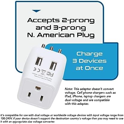 Compact Dual USB Travel Adapter for Effortless Charging in Australia, New Zealand, and China – Essential Type I Plug for Phones, Tablets, and Cameras – Quick Charge Capability with Universal Compatibility for Hassle-Free Global Adventures