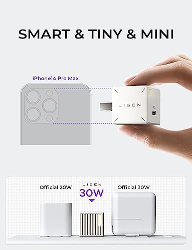 30 W Ga N PD Fast Charging USB C Wall Charger Block with USB-C to Lightning and USB-C Cables – Ideal for i Phone 14/13/12 Pro Max & i Pad Pro – Compact, Durable Design for Rapid Power Boost Anywhere