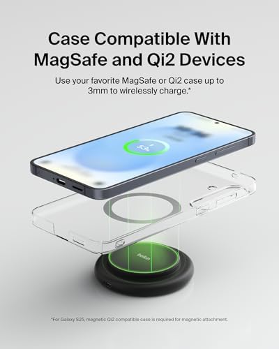 Belkin 15 W Fast Convertible Magnetic Charging Stand – Mag Safe & Qi2 Compatible Power Hub for i Phone 16/16 Plus/16 Pro/16 Pro Max, i Phone 15/14, Apple Air Pods Pro – Stylish White Design for Enhanced Efficiency and Device Versatility
