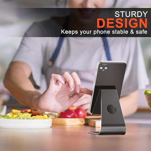 S2 Universal Metal Cell Phone Holder Mobile Stand for Desk & Table | Phone Mount Tablet Stand for Bed with Anti Slip Grip & Charging Dock, Supports All Smartphones & Tablets (up to 12.1 inch) – Enhanced Compatibility and Speed