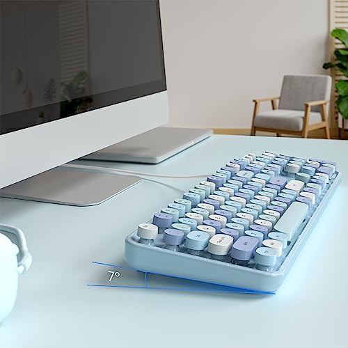 Retro-Inspired Full Size Typewriter Keyboard with Number Pad – Wired USB Keyboards for Windows 7, 8, 10, 11 | Enhance Your Typing Experience with Classic Charm and Modern Efficiency | Perfect for Home and Office Use
