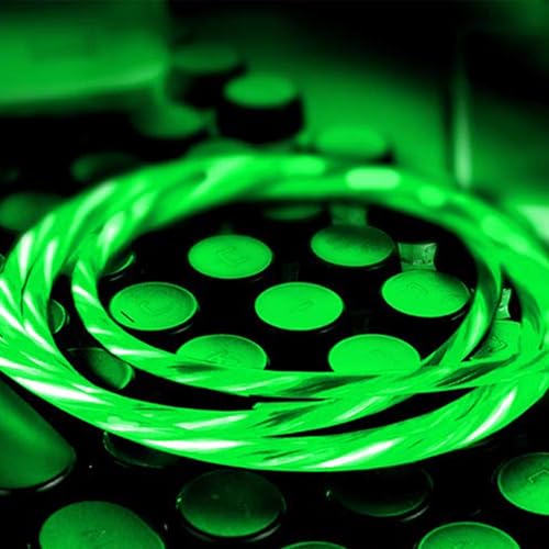 USB C to USB C Cable 3A Light Up C to C Cable LED C to Type C Fast Charging Cord for Samsung Galaxy S23 S22 S21 S20 Ultra, i-Phone 15 16, iPad mini Pro Air(6.6FT,Green) – Enhanced Compatibility and Speed