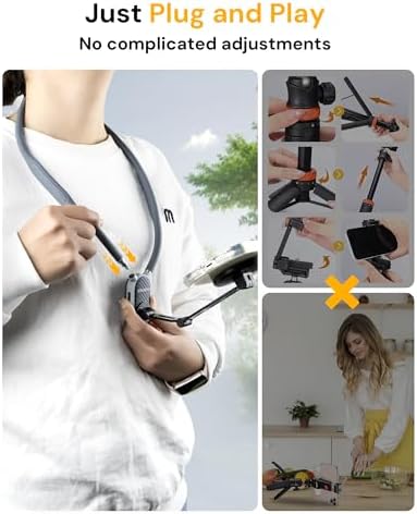 Revolutionize Your Content Creation with Our Adjustable Magnetic Neck Phone Holder – Hands-Free POV/Vlog Filming for i Phone & Android, 650 mm Versatile Neck Mount for Cooking, Riding, and Outdoor Adventures, Essential Accessory for Creative Innovators