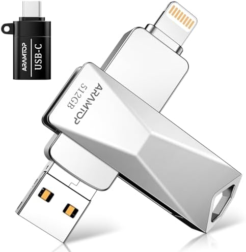 512 GB Photo Stick USB Drive – Ultimate Memory Expansion for i Phone, i Pad, Android, and PC – Fast Data Transfer & Plug-and-Play Convenience – Sleek Black External Storage Solution for Effortless File Management