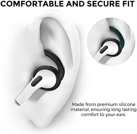 Aha Style Silicone Ear Hooks for Air Pods Pro – 3 Pairs of Anti-Slip Covers with Storage Pouch – Premium Earbud Accessories for Enhanced Comfort and Stability During Activities – Durable, Custom Fit Compatible with Apple Air Pods Pro (White)